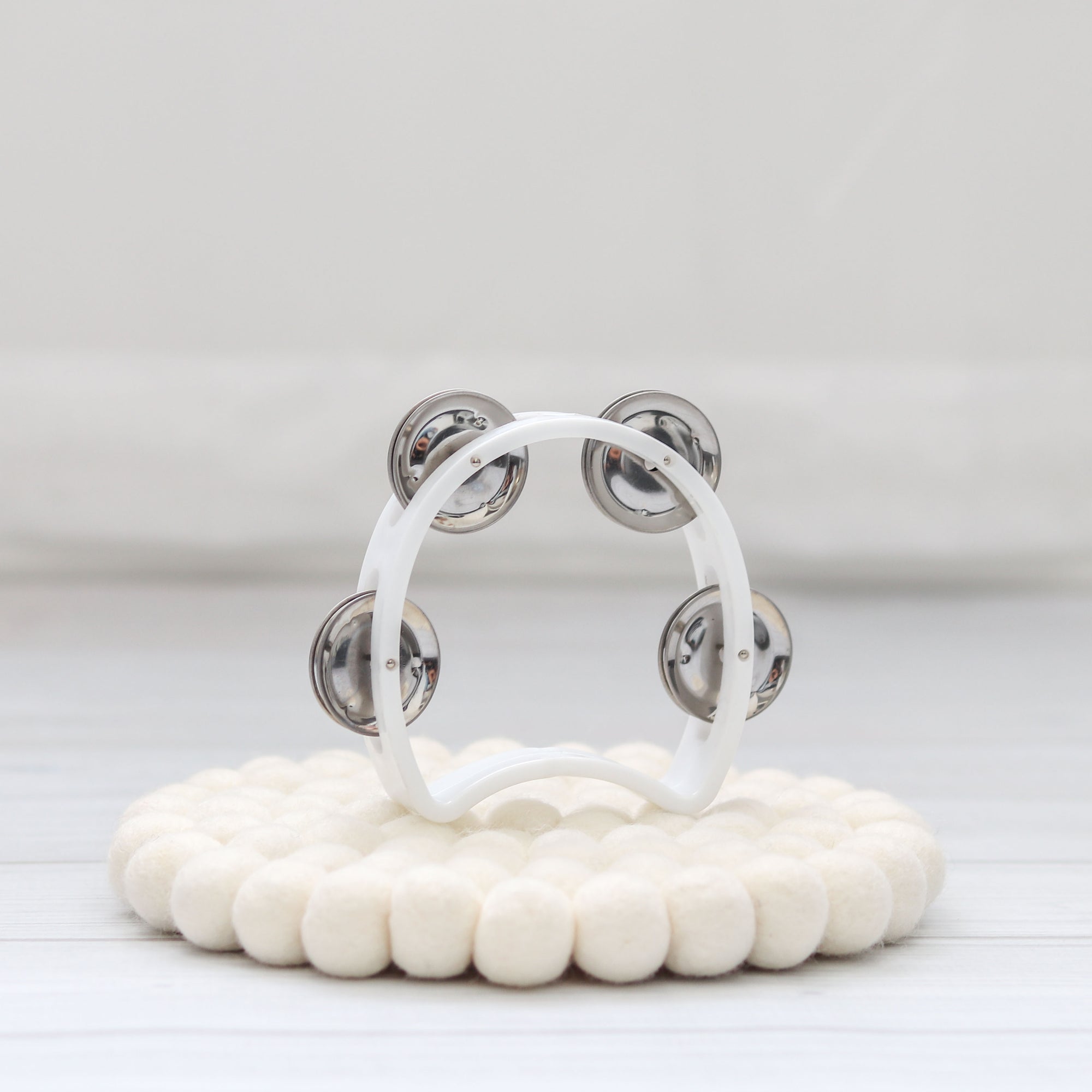 Mini White Tambourine